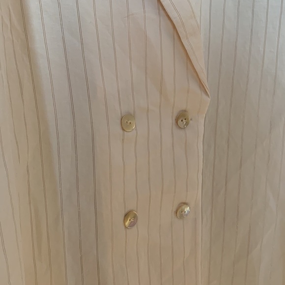 NWT Mango Suit Jacket Longe Sleeve Cream Jacket with Metallic Stripes Size 8 - Picture 6 of 9
